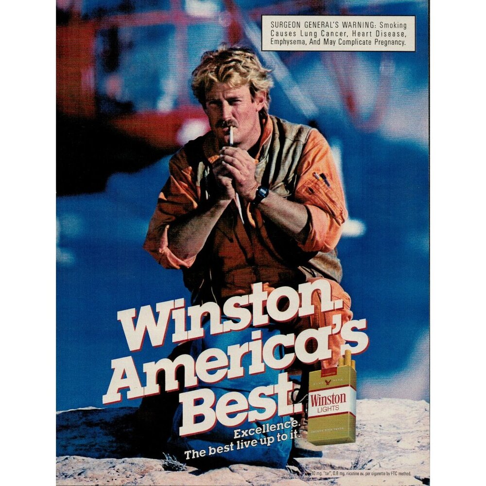 1985 Winston Lights cigarettes Vintage Print Ad "Winston America's Best" (L20)